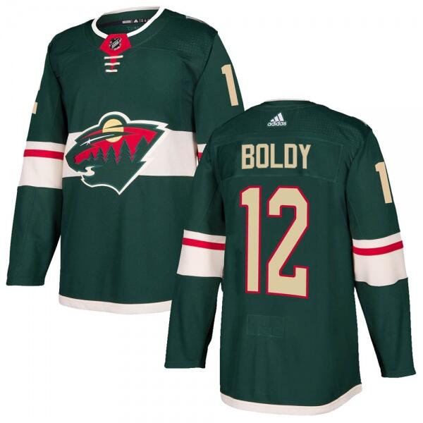 Men's Minnesota Wild #12 Matt Boldy Green Stitched Jersey